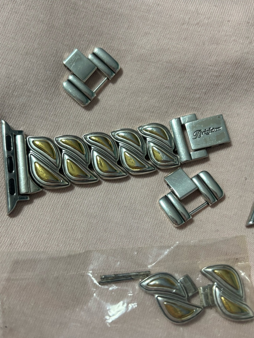 Brighton Silver and Gold-Tone Apple Watch Band Links and Accent Charms